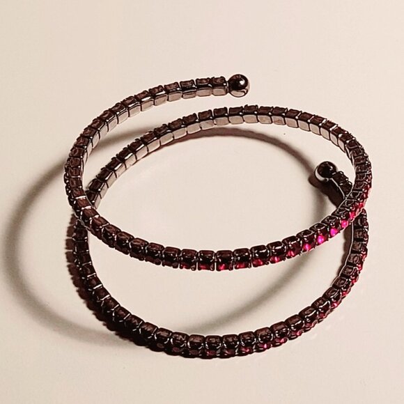 Ruby Red Rhinestone Bangle - Picture 4 of 12